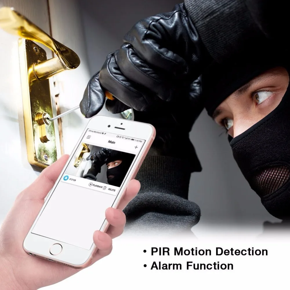 Kruiqi Wireless Intercom Doorbell Video Camera WiFi IP 720P PIR Alarm IR Night Vision Two Way Audio Home Security Camera