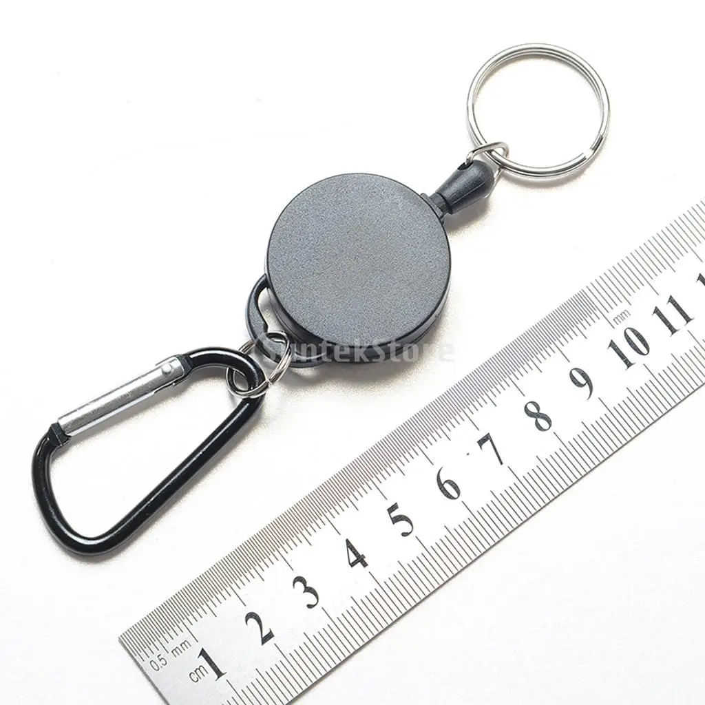 2PCS Professional Heavy Duty Self Retracting ID Badge Key Reel with Retractable Steel Cord 65cm