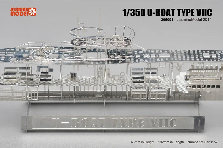ММЗ модель Жасмин 3D металлическая головоломка 1:350 немецкая подводная лодка u-лодка Тип VIIC сборка Металлическая Модель Набор DIY 3D лазерная резка головоломка игрушка