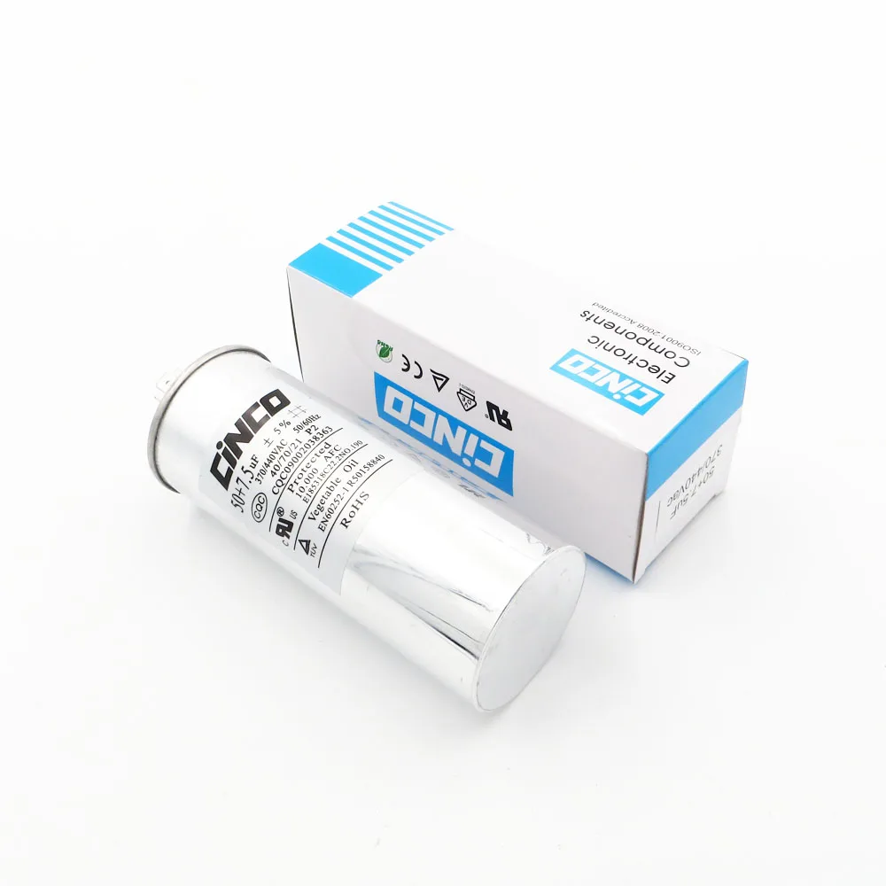 Home 50 Uf 7,5 Uf 370/440vac Run Kondensator Klimaanlage Kompressor Motor Start Kondensator Cbb65 Aluminium Können P2 Cbb65a-1 370 V 440 V Produkte HeißEr Verkauf