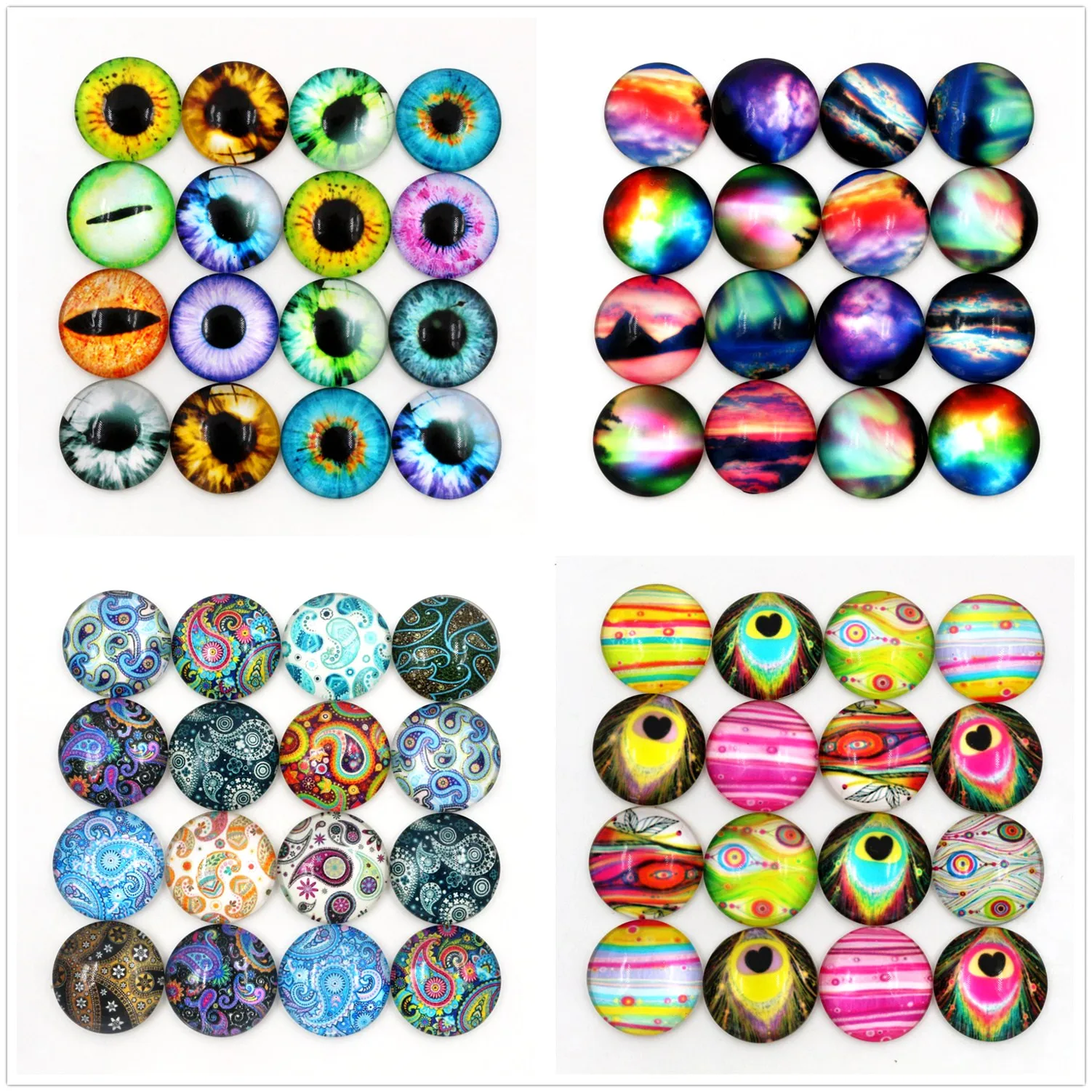 

Hot Sale 10pcs 20mm 4 Style Mixed Handmade Photo Glass Cabochons