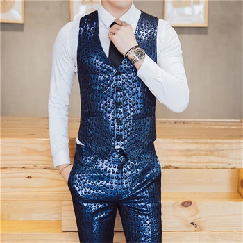 

2019 mens vest and pants size S-XXXL male vest waistcoat +trousers