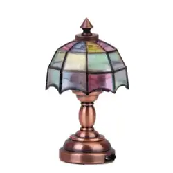 Новые поступления 2015 Бронзовый Металл 1:12 Кукольный Миниатюрный настольная лампа зонтик форма