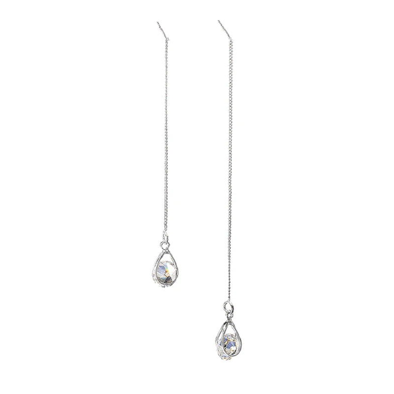 Fashion earrings Women Stylish Gold Silver Color Star Streamlined Tassel Long Crystal Earrings Women Girl Jewelry boucle d'oreille4