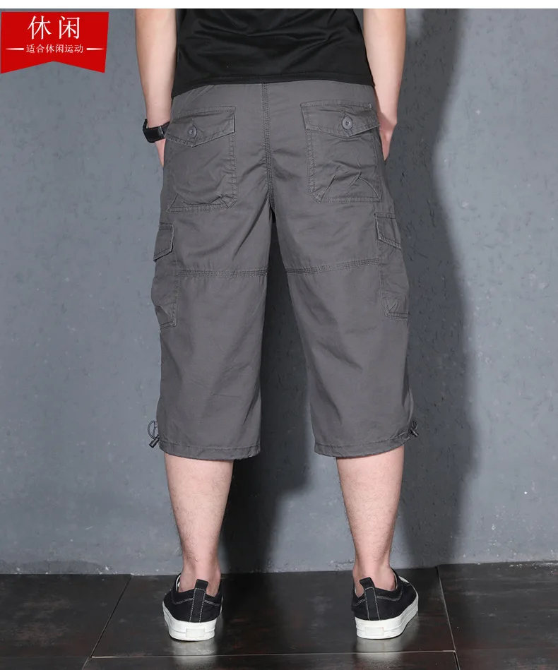 Летние мужские брюки карго 3/4 длина повседневные тренировочные брюки Карго короткие штаны с несколькими карманами Прямая поставка