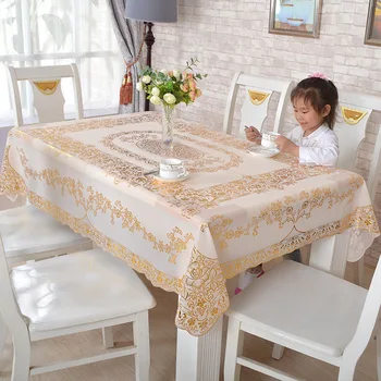 

Pvc Gilding Tablecloth Waterproof Avoid Wash European Table Cloth Rectangle Non-slip Heat Insulation Mat