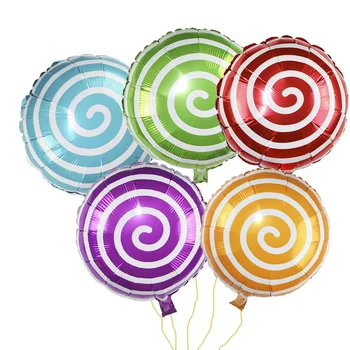 

18 inch Round Lollipop Helium Balloon Aluminum Foil Balloons Inflatable gift Children's Birthday baloon Party Decoration Ball