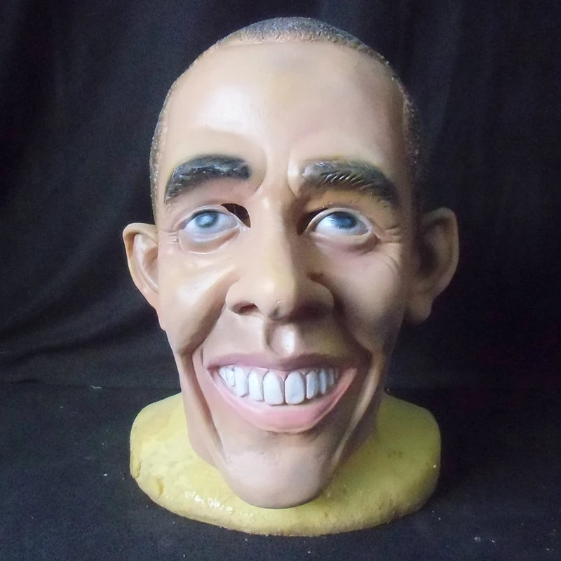 USA President Obama real human face latex mask Political Halloween