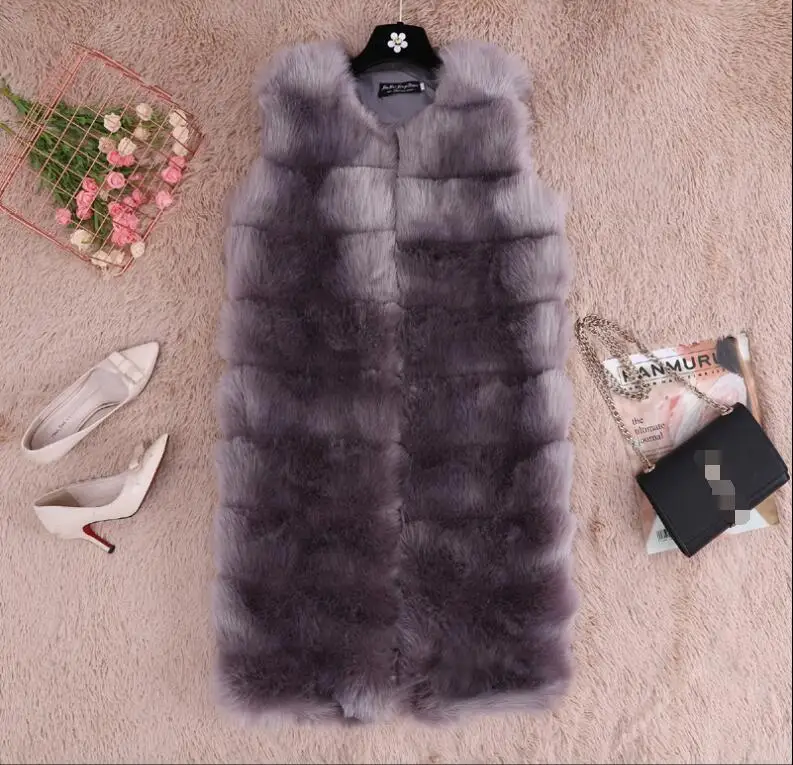 En Gilet Fourrure camel Street Nouvelle Faux Veste Renard 2018 Épais Mince rose blanc High Mode Lap Tempérament Beige Hiver Fausse gris De Top BtcFcnWa