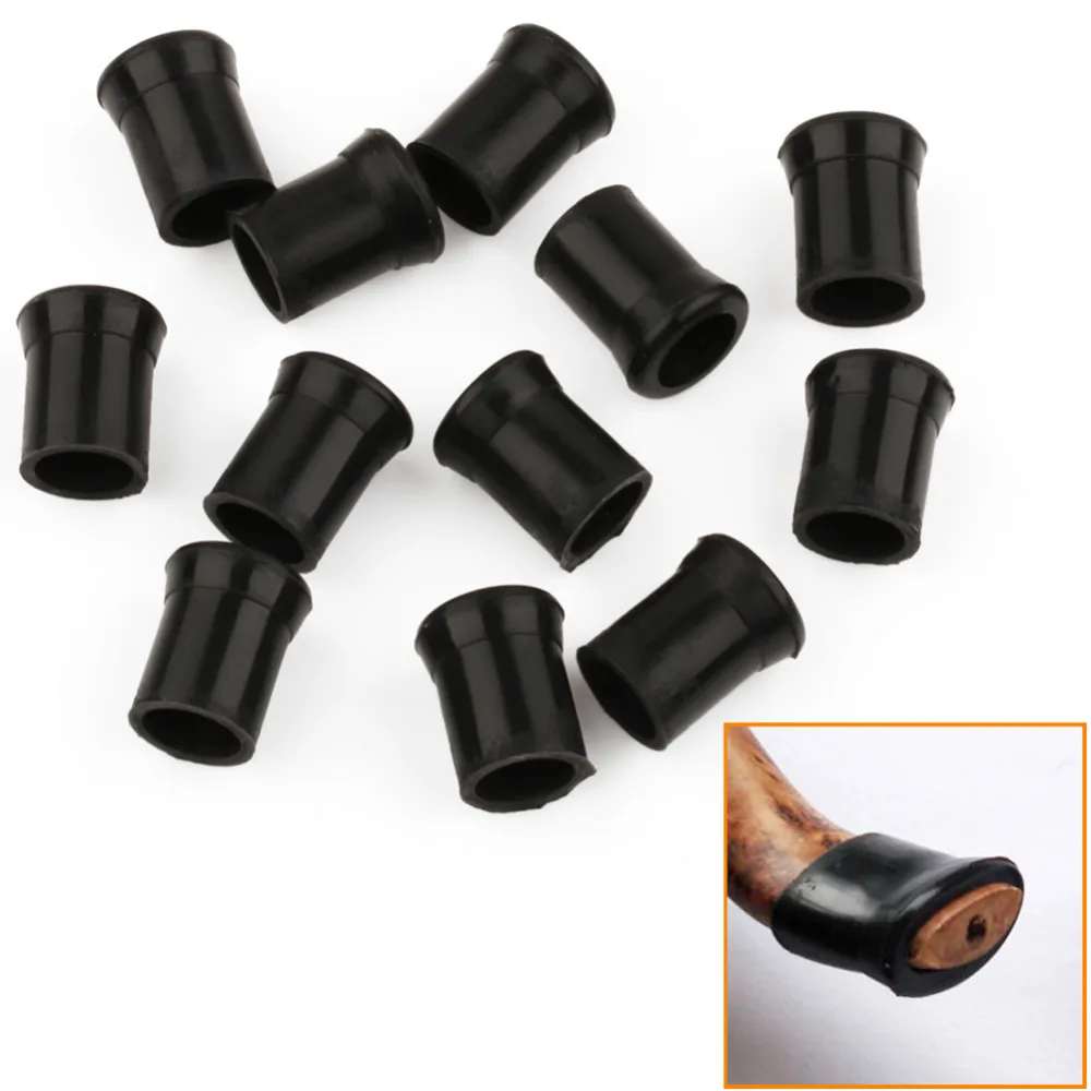 NEW 12pcs Rubber Tobacco Smoking Pipe Tip Grips Black Soft Pipe stems