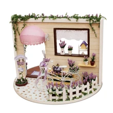 Милая комната небо сад Lavende новая мебель DIY Деревянный Кукольный дом миниатюрная кукла дома Творчество подарок на день Святого Валентина