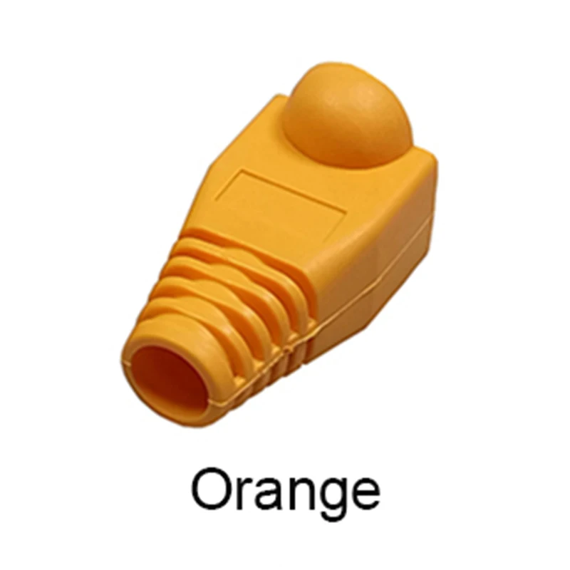 20 шт./лот RJ45 Кепки разъем CAT5E CAT6 RJ45 разъем Ethernet сетевой кабель натяжения сапоги RJ45 Разъем гнездо загрузки Кепки s 9 Цвета - Цвет: Orange