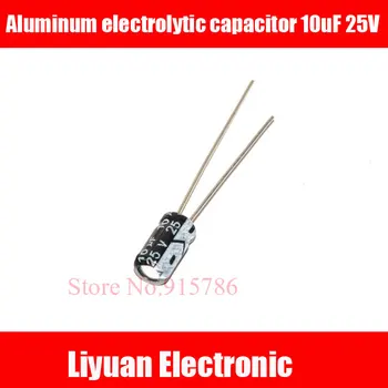 

50pcs/lot Aluminum electrolytic capacitor 10uF 25V 5x11mm Electrolytic capacitor