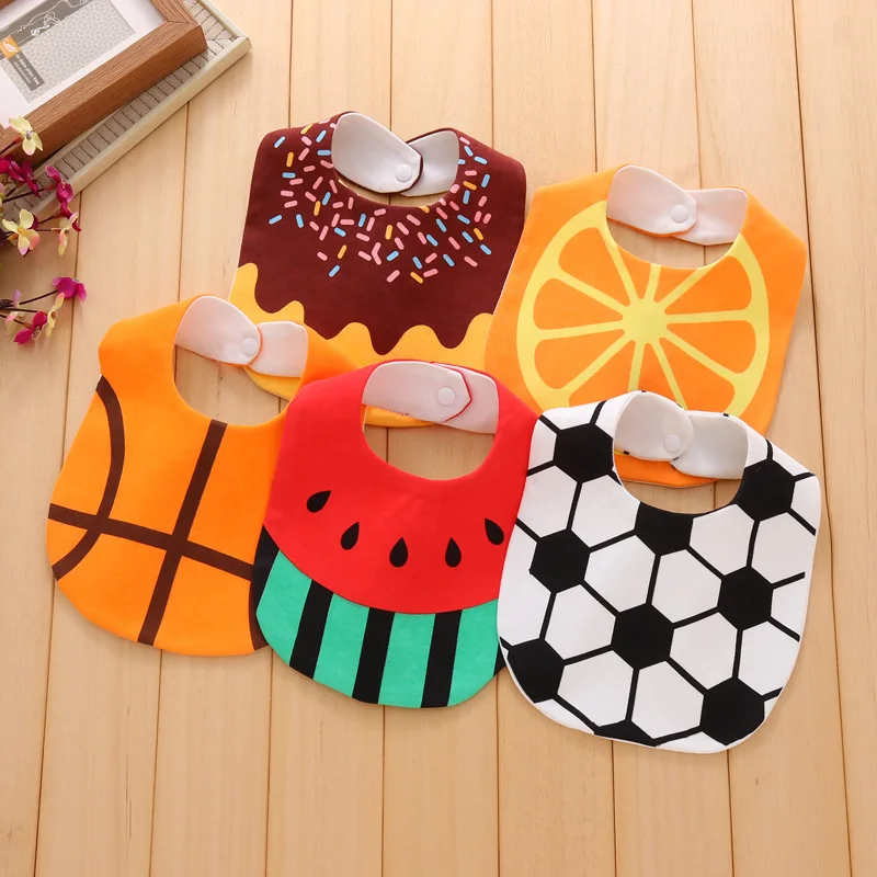 

High Qulity Baby Bib Pocket Baby Saliva Cloth Pure Cotton Waterproof Bibs Cartoon Children Rice Bag Modeling Scarf 16 Colors