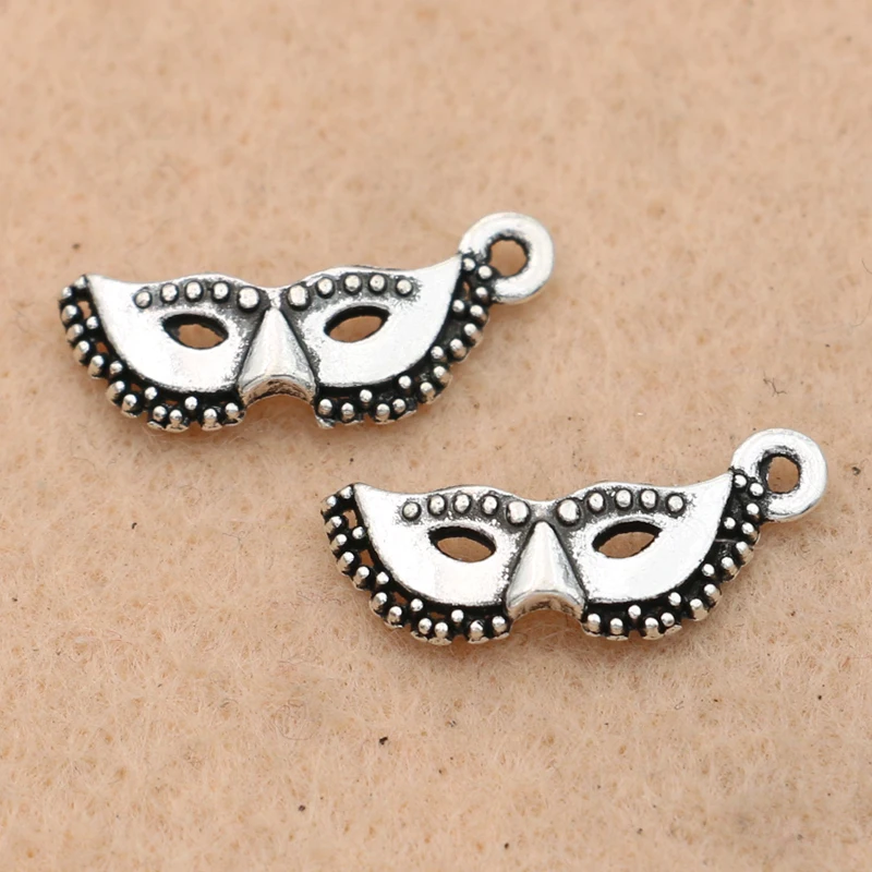 

20pcs Antique Silver Plated Mask Charms Pendants Jewelry Making Accessories Diy Jewelry Findings 7x20mm
