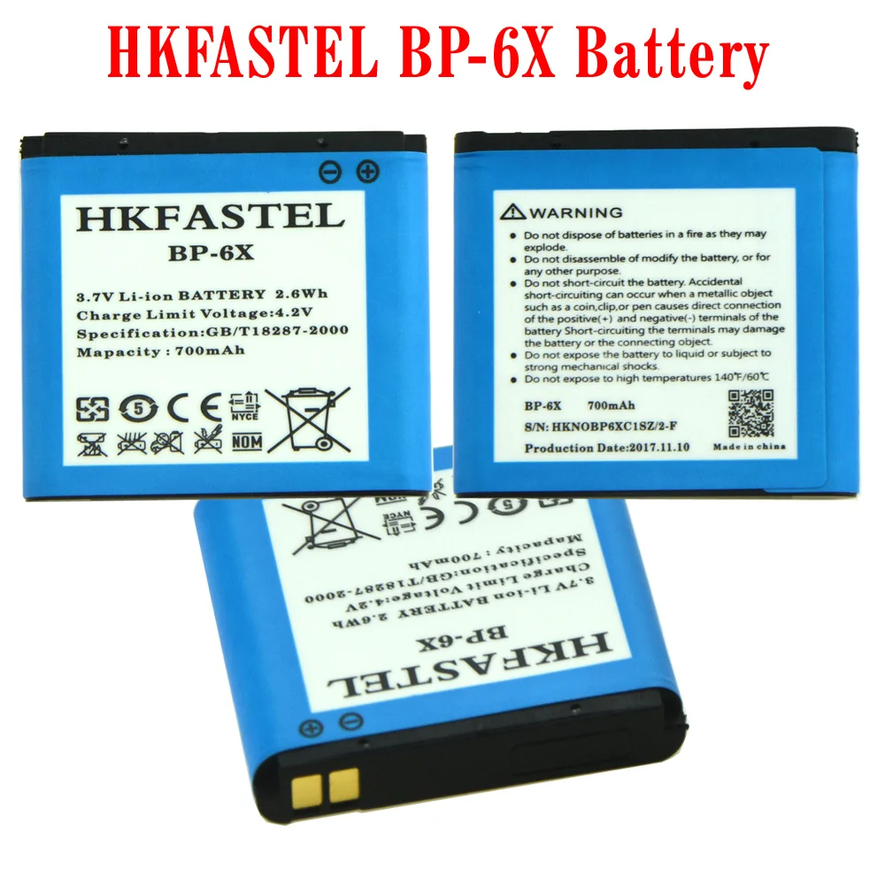 

HKFASTEL New BP-6X BP 6X Li-ion Mobile Phone Battery For Nokia 8800 8860 8800 Sirocco N73i Cell phone Batteries