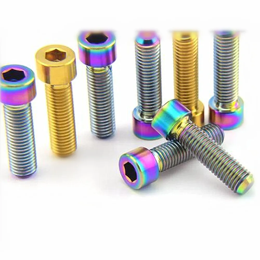 

7/12 pcs M7 x 25mm Titanium Bolt For Ride Screw Column Head Gold and Multocolor Grade 5 TC4 Ti Screws Ti Fastener