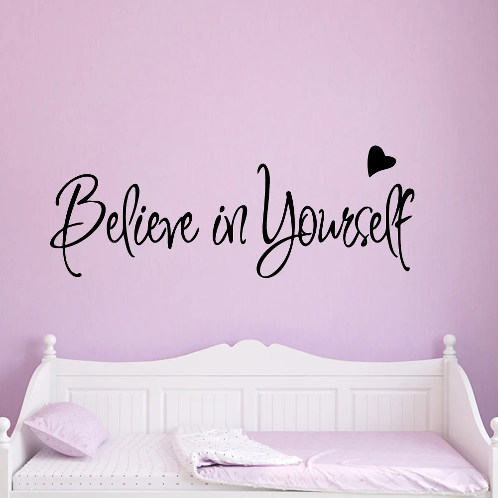 

Art Believe In Yourself Vinyl Self Adhesive Wallpaper For Kids Rooms Nursery Room Decor Room Decoration Accessories Murals