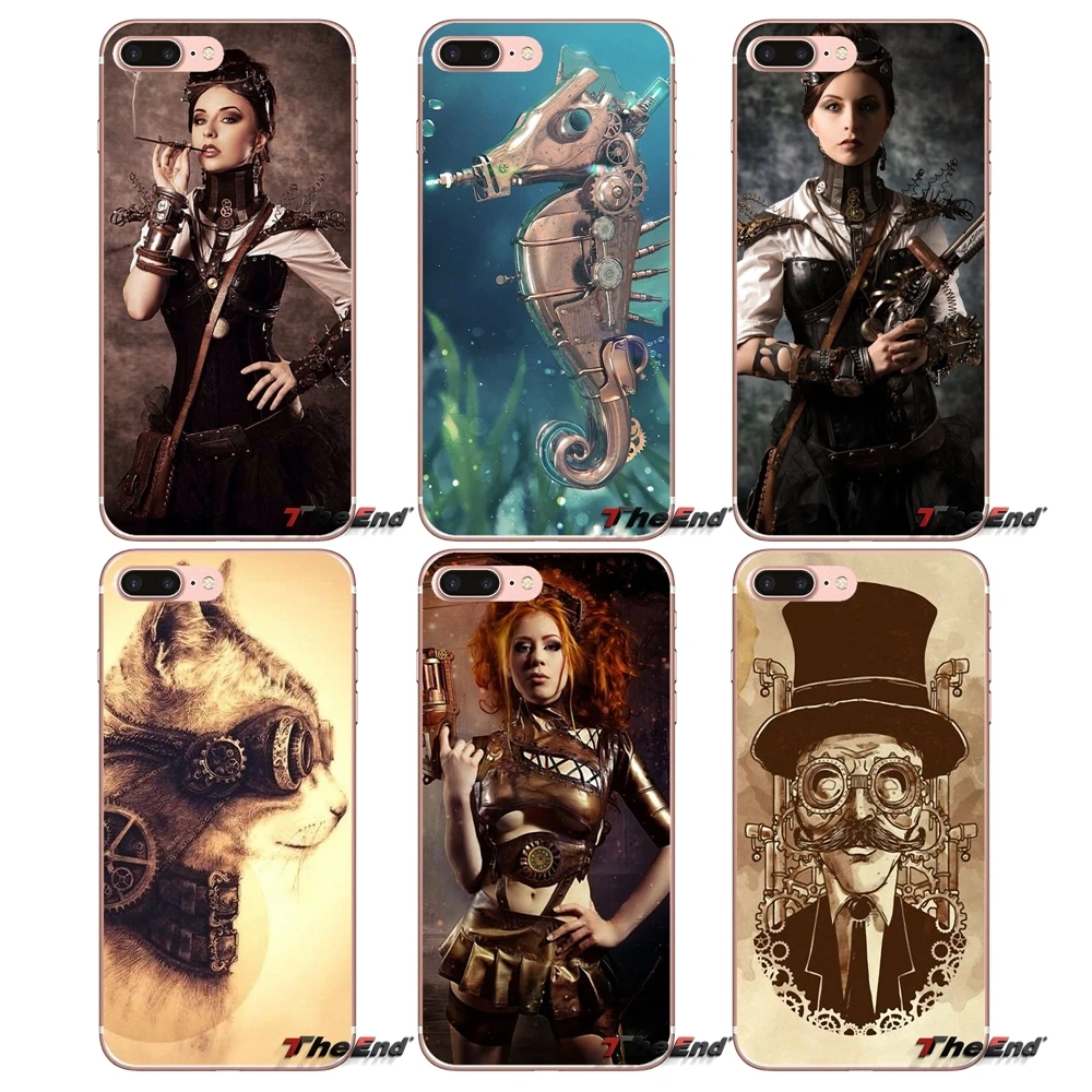 

Transparent Soft Cases Covers For iPhone XS Max XR X 4 4S 5 5S 5C SE 6 6S 7 8 Plus Samsung Galaxy J1 J3 J5 J7 A3 A5 steampunk