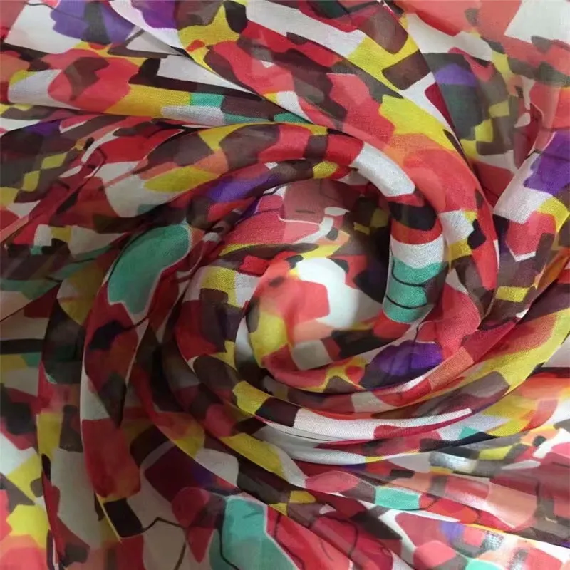 

5yards/Lot 100% Pure Silk Chiffon Fabric With Floral Printed For Tailor DIY Dress ! L11685