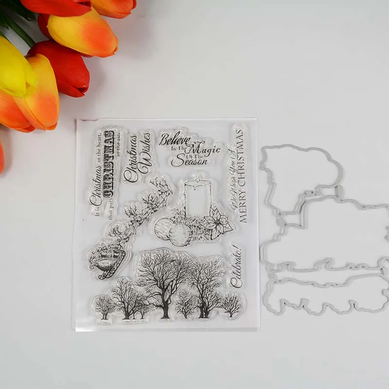 

Magic season Transparent Clear Stamp/coordinating die for DIY scrapbooking/photo album card making stationary supply