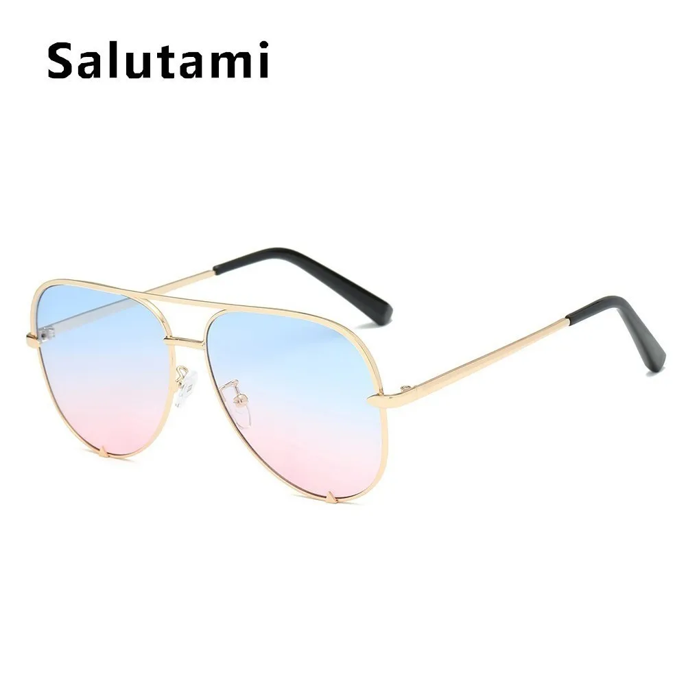 Овальные женские солнцезащитные очки из сплава в форме лапы австралийские Роскошные брендовые авиационные солнцезащитные очки мужские черные солнцезащитные очки в винтажном стиле - Цвет линз: blue pink