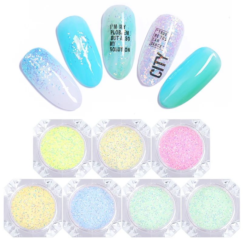 

1 Box Sunlight Sensitive Powder Nail Glitter Sequins UV light Changing Color Mix Hexagon Flakes Manicure Decor Nail Art Tip