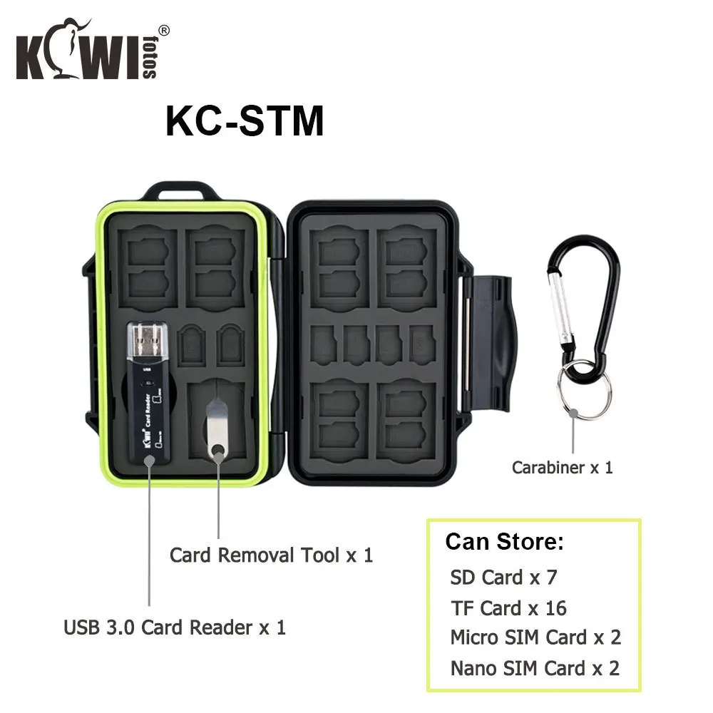 KIWI камера карта памяти SD TF Micro SIM Nano SIM чехол для хранения для Canon/Nikon/sony/Pentax/Olympus смартфон держатель Водонепроницаемый - Цвет: KC-STM