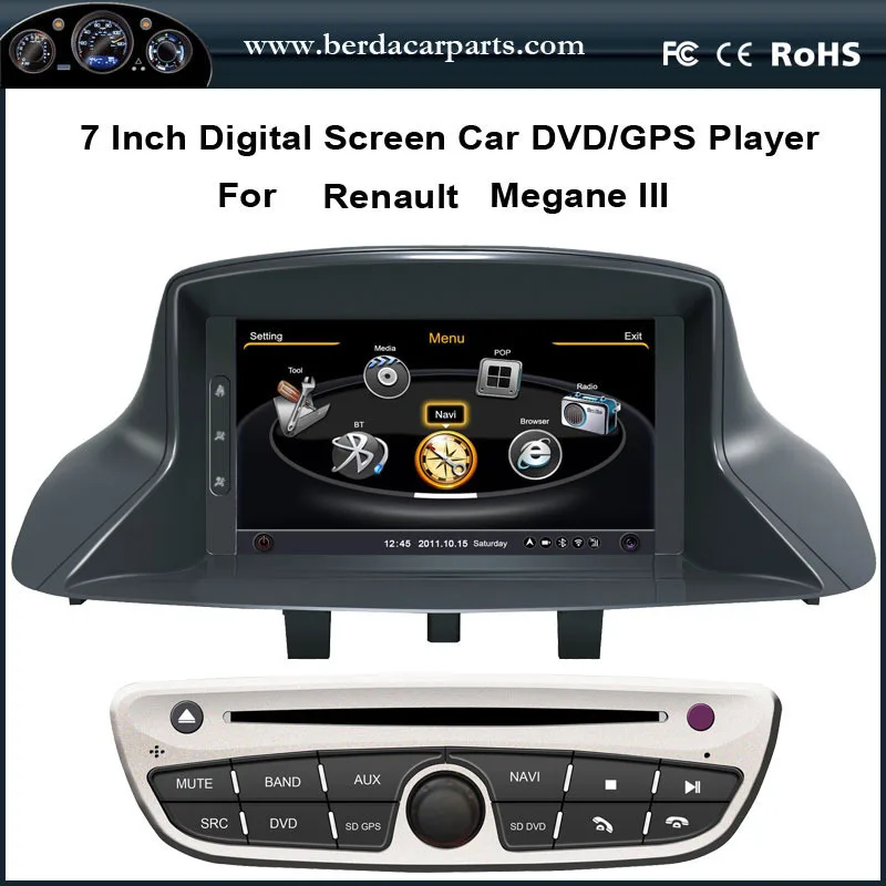

7"Touch Screen Car DVD For Renault Megane 3 Fluence With Stereo GPS Navigation Radio BT Ipod USB/SD (TV option)