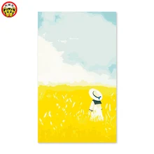 Картина по номерам искусство Краска по номерам Девушки Осень Желтый пшеничное поле мультфильм бег природа