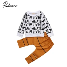 Топы для новорожденных мальчиков; футболка с графическим принтом; длинные брюки-Чино; комплект одежды; Спортивный костюм; сезон осень