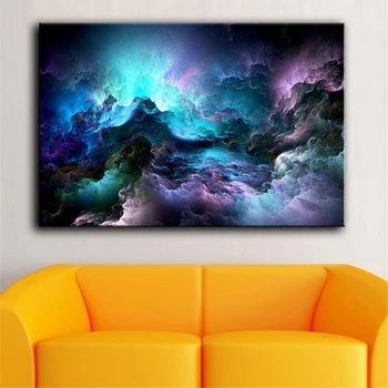 

Wall Art Canvas Pictures For Living Room Home Decor Unreal Clouds Abstract Oil Painting No Frame