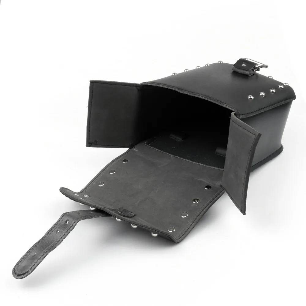 Motorcycle Side Bags Leather Saddlebags Tool Pouches With Mounting Straps Nails for Harley Davidson Yamaha Suzuki Honda  (6)
