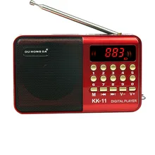 Altavoces de Radio Digital, Mini altavoz de Radio FM portátil, reproductor de música, antena telescópica, manos libres, bolsillos, receptor al aire libre, RADk11