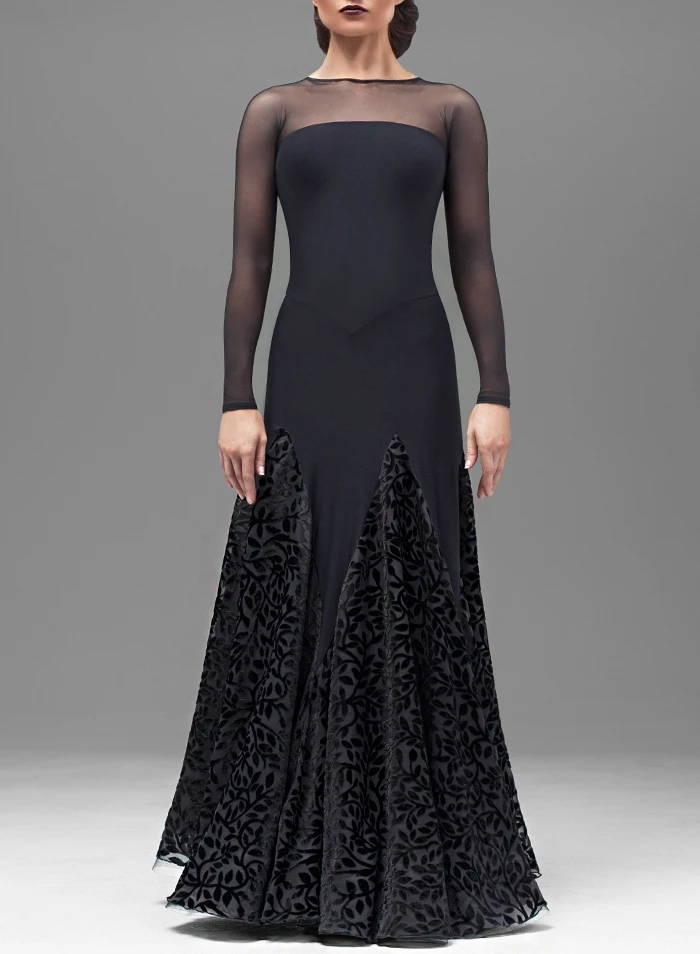 Customize big swing black flamenco skirts ballroom dance skirts women's ballroom tango waltz skirt standard dance dresses