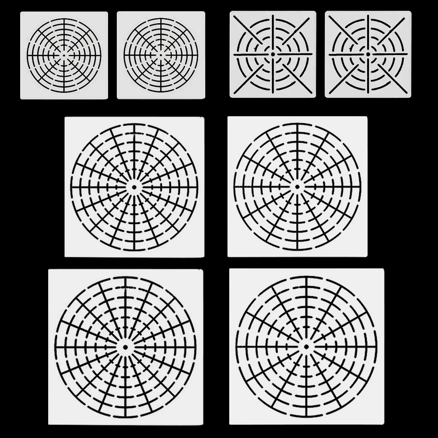 8PCS Reusable Mylar Mandala Dotting Painting Stencils Templates Tools