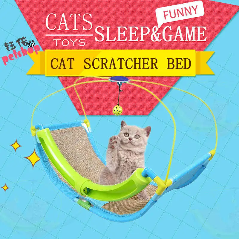 

Multi-function Cat Scratcher Game Hammock Cradle Bed With Ball Fun Pet Products Cat Toy Supplies Scratchers Pad for Cat Toys