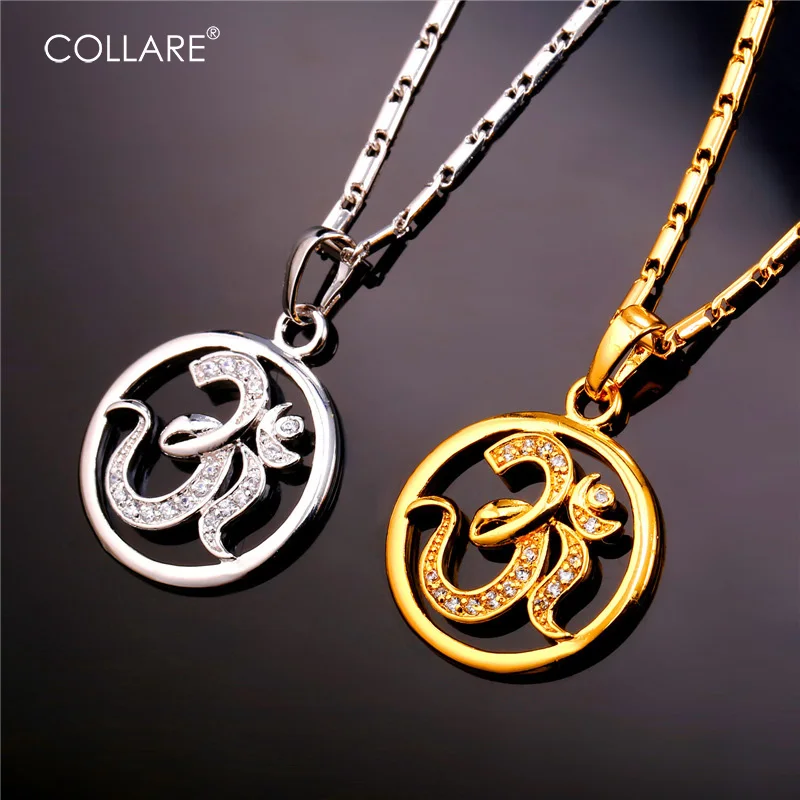 Collare Hindu Religion Crystal Necklaces & Pendants Gold/Silver Color