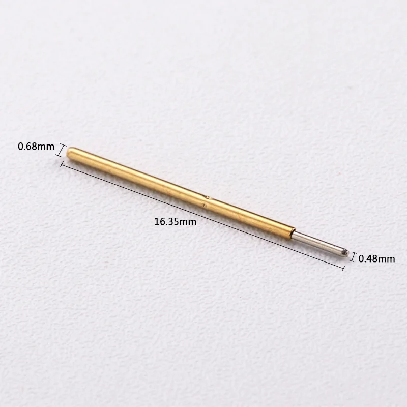 100 Pcs/Package Test Needle Spring P50-Q1 New Nickel-Plated Probe Needle Total Length 16.35mm DIY Detection Electronic Tool