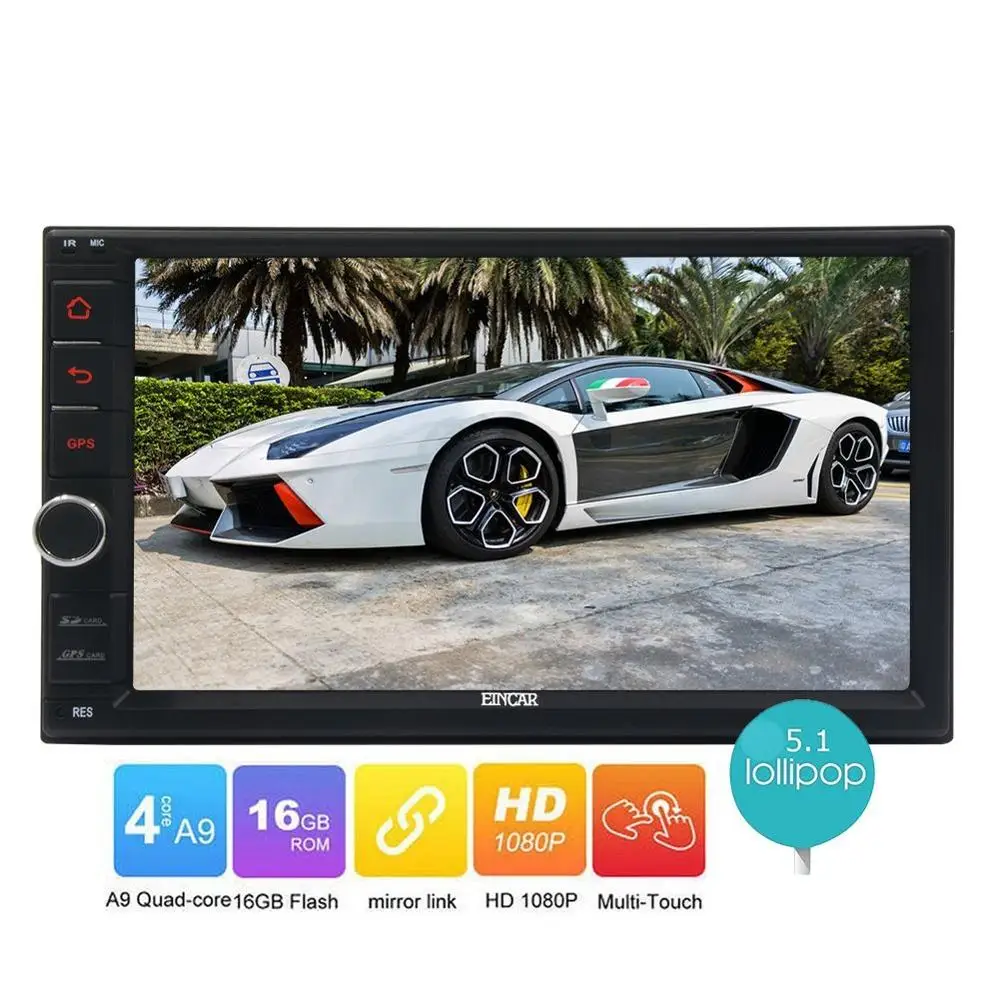 Android 5.1 Car NO DVD Auto Radio Video 1080P Multimedia Player two 2din GPS Navigator car Deck Head Unit Screen Mirroring Wifi