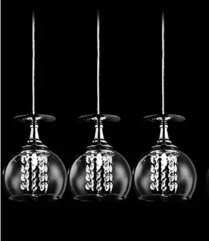 

Modern Crystal Glass Clear Wineglass Wine Glass pendant Light Lamp bedroom dining room fixture gift FG784