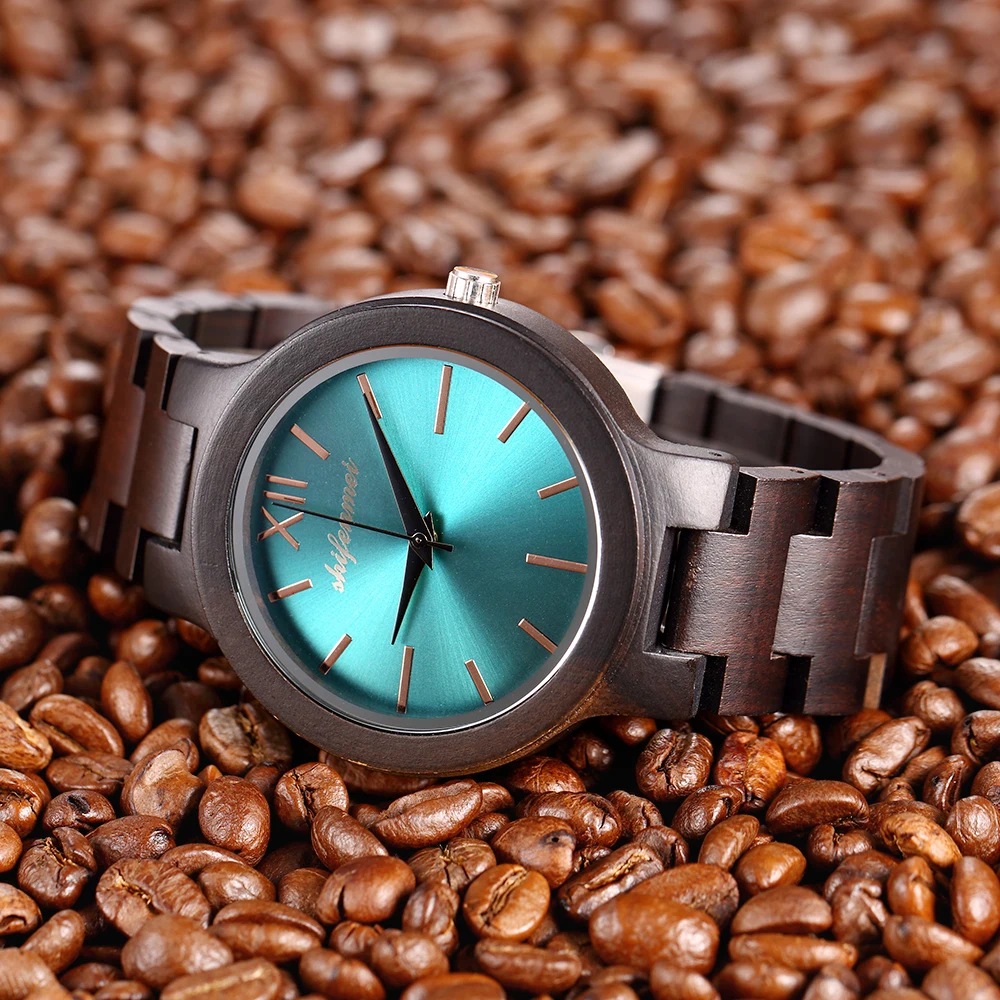 Creative Full Natural Wood Male Watches Handmade Novel Fashion Men Women Wooden Bangle Quartz Wrist Watch Reloj de madera drop shipping (2)