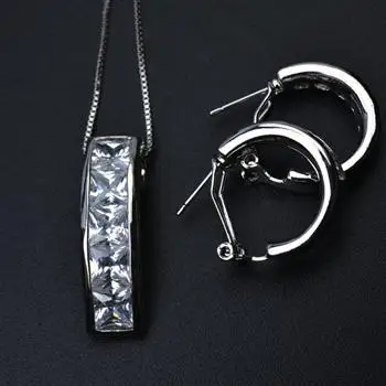 

High Quality Fashion Jewelry Shine Zirconia Necklace+Earrings Jewelry Sets,zircon Jewelry Set