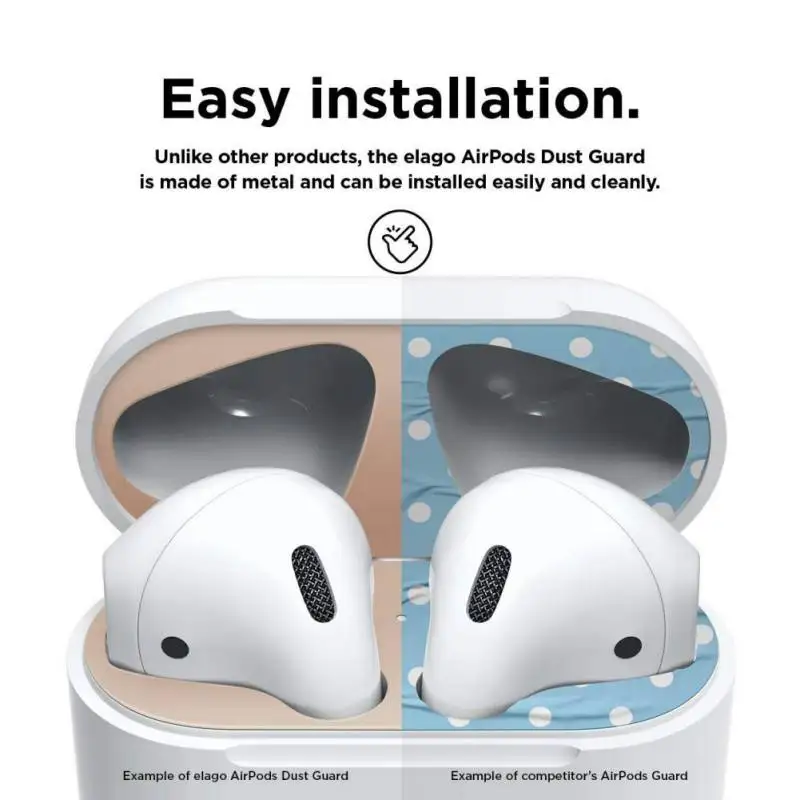 Metal Dust Guard for Apple Airpods Case Shell Skin