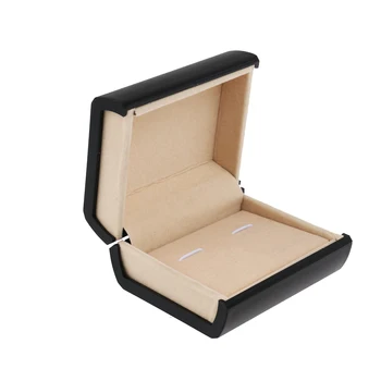 

Black Flocking Cufflinks Plastic Velvet Show Pouch Jewelry Show Gift Box Jewelry Display Case (Black)