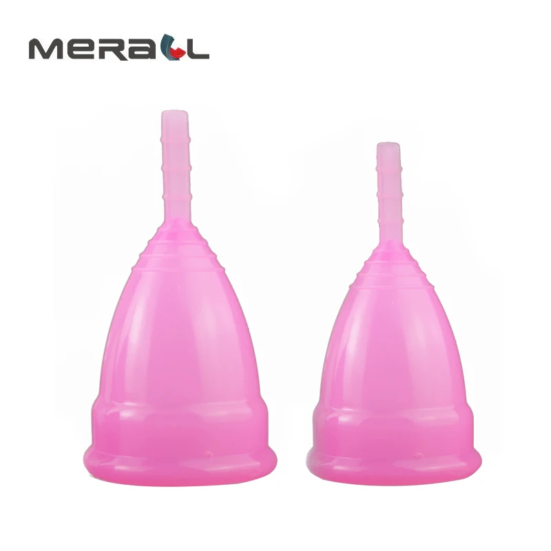 

2Pcs Medical Silicone Menstrual Cup Reusable Collector Menstrual Lady Period Cup Copa Menstrual Feminine Hygiene Product S+L
