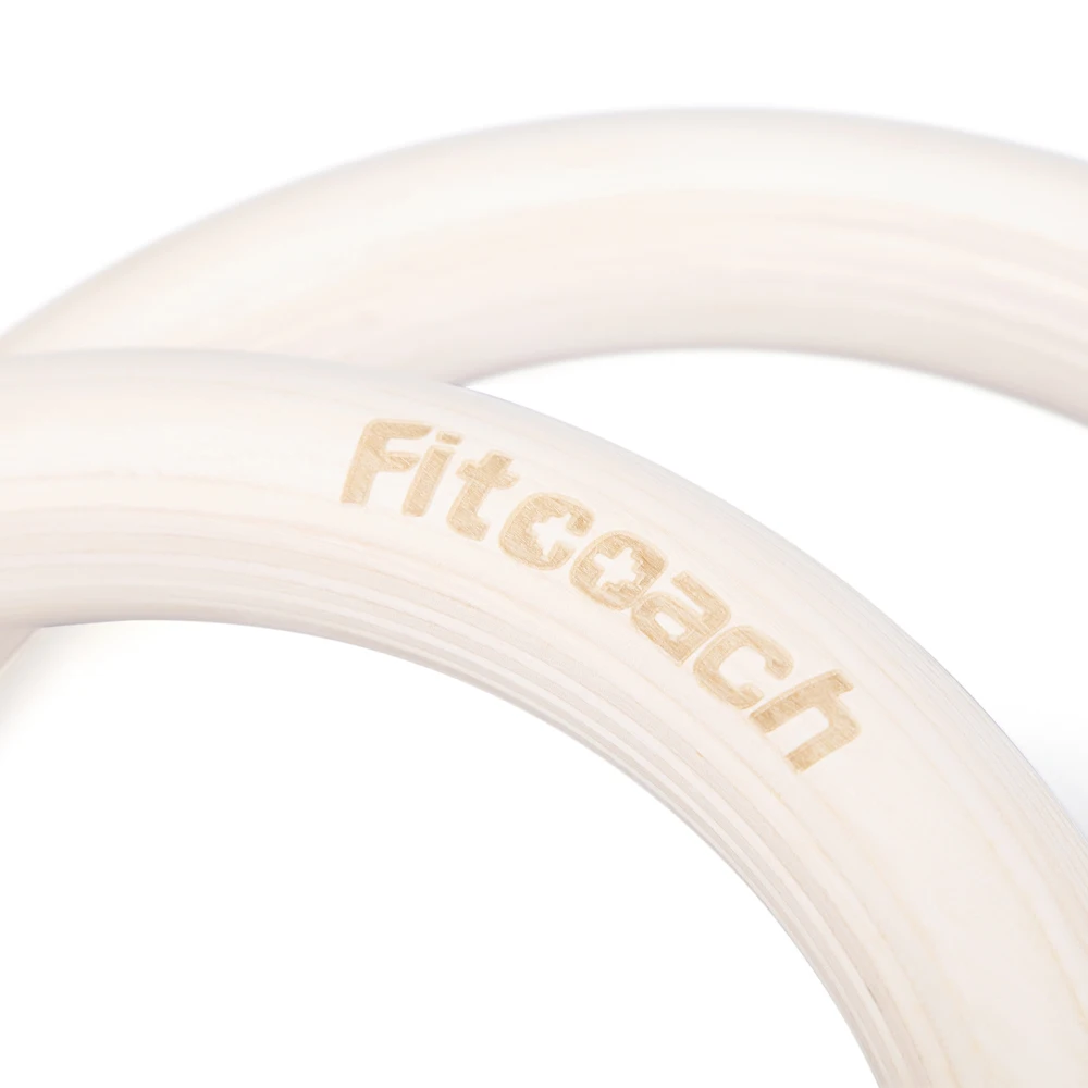 2 Pcs Wooden 28MM/32MM Portable Gym Rings(without straps) Home Fitness Gym Crossfit Strength Training
