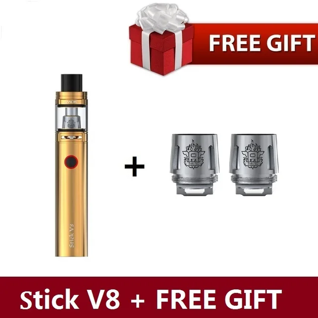 free gift smok stick v8 e cigarette starter kit 3000mah battery vape