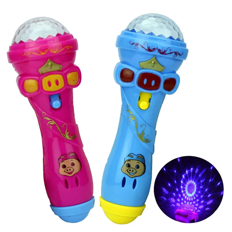 Мини освещение беспроводной микрофон модель забавная музыка караоке милые высокое качество пластмассы детские игрушки светятся в темноте CL5659