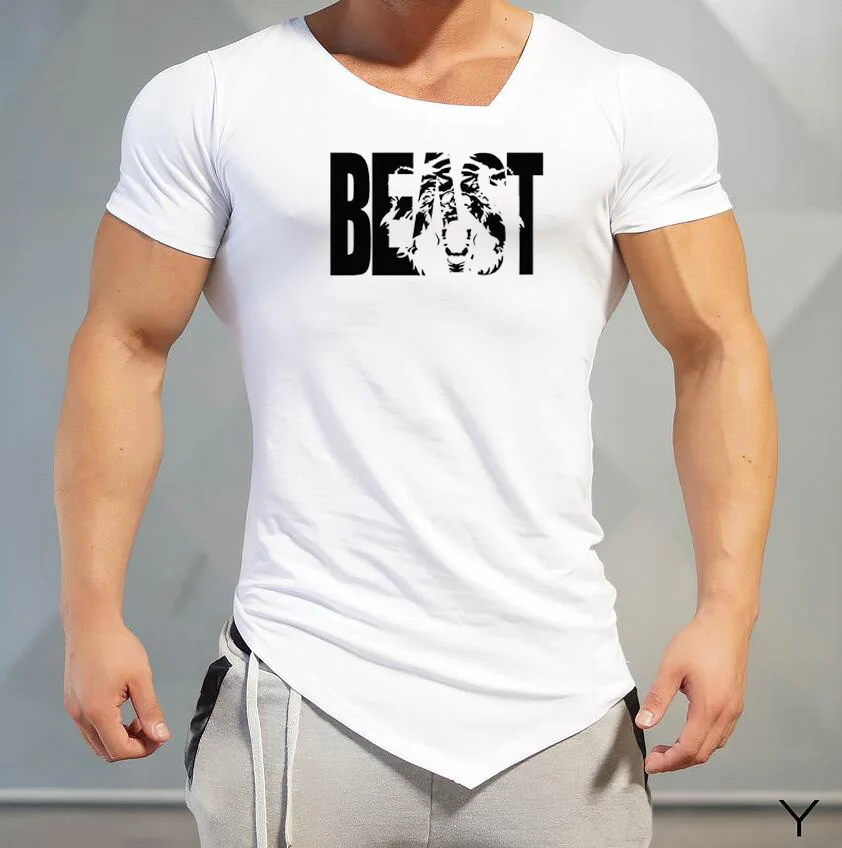 Muscle Guys, Модные Фитнес-футболки для бодибилдинга, фитнеса, брендовая спортивная одежда, Хлопковая мужская футболка с коротким рукавом, футболки для тренировок